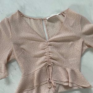 ASTR the label pink w/ white polka dot top: Small